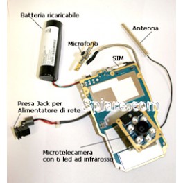 Microtelecamera UMTS a colori con sensore ad infrarossi
